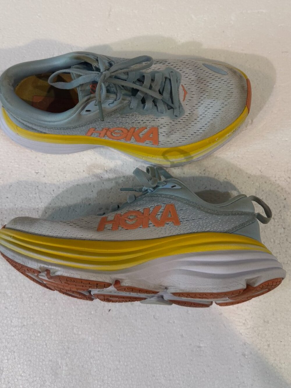 Hoka One One Womens Bondi 8 Running Shoes Sneakers Size 5.5 B (1127952 SSCA)  Go